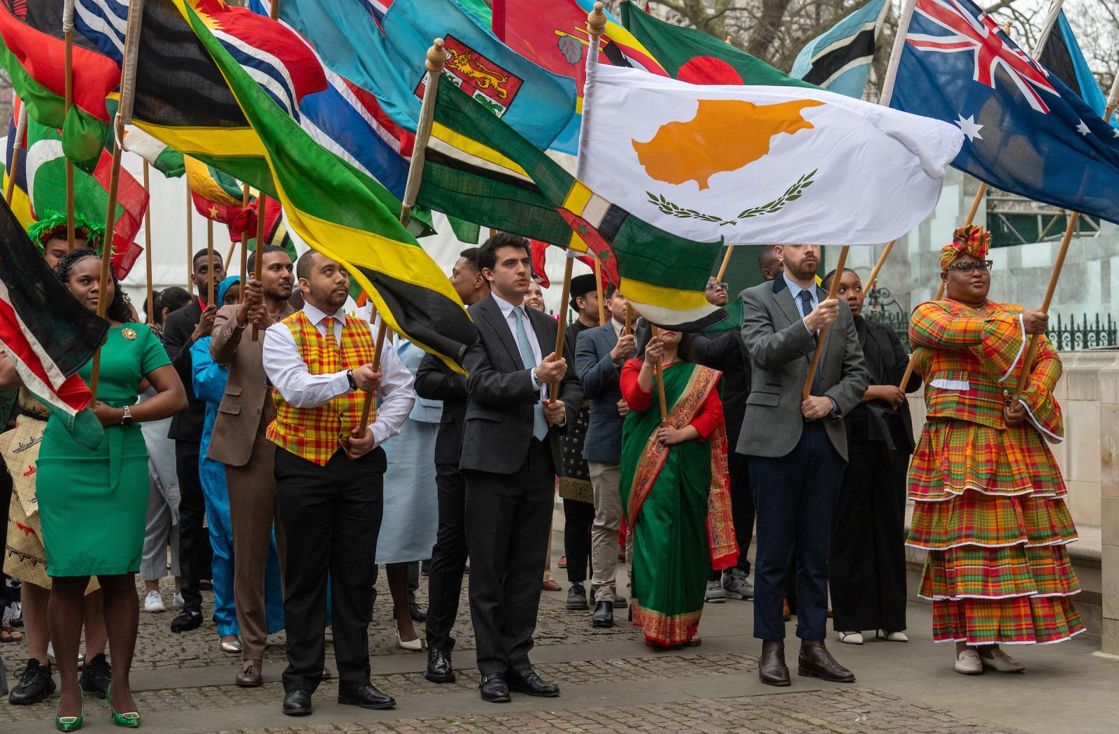 Flagbearers at Commonwealth Day service