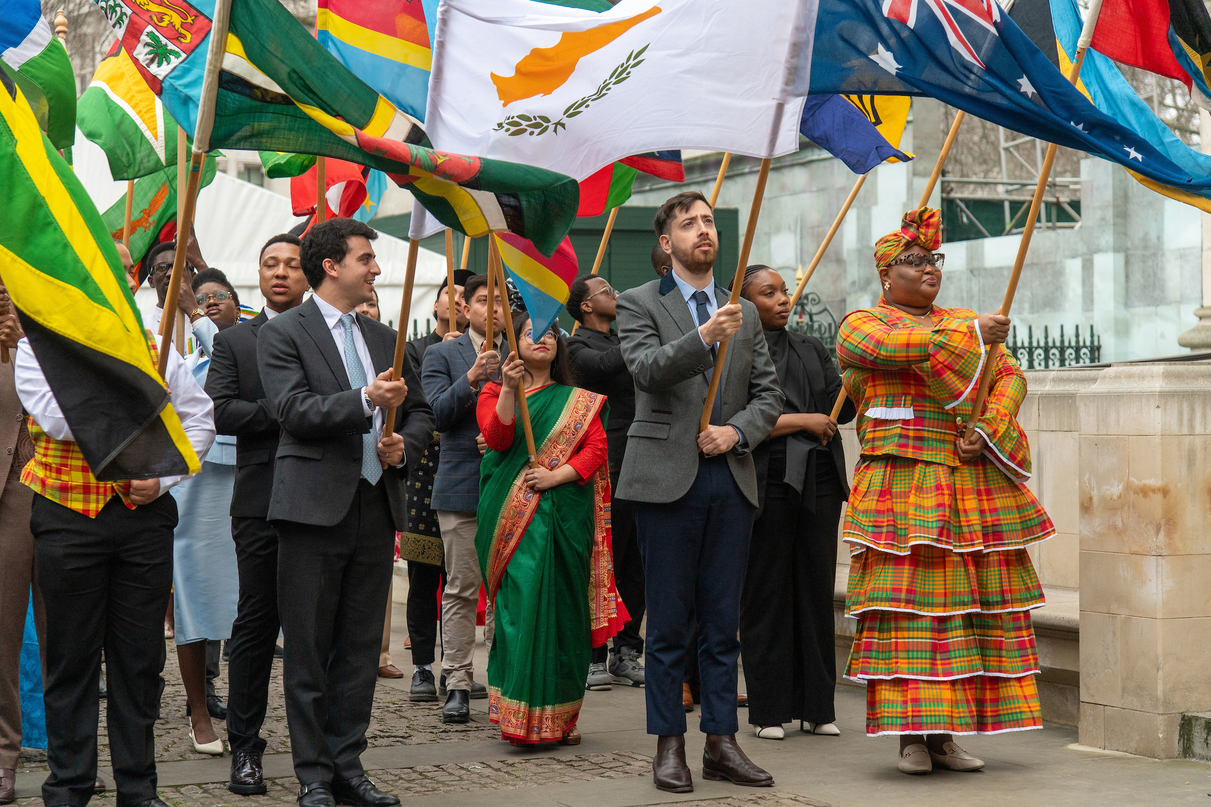 Flagbearers at Commonwealth Day service