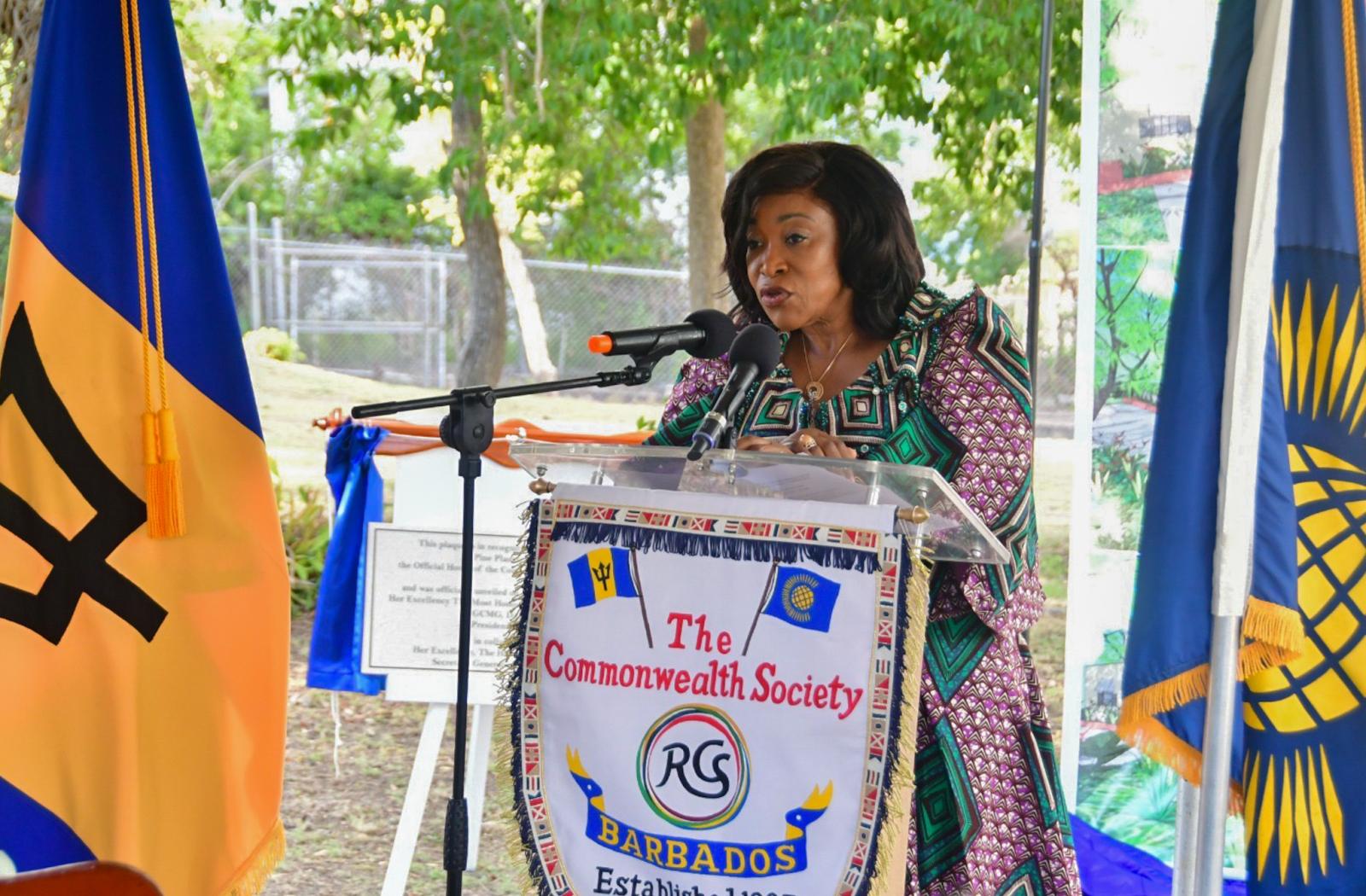 Sg giving speech barbados