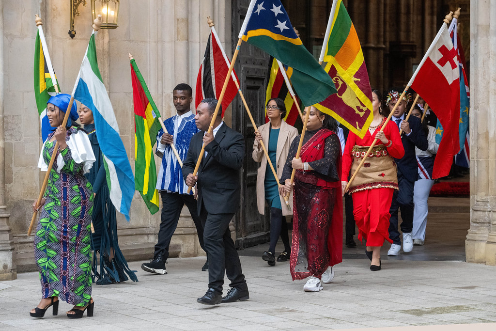 Flagbearers from across the Commonwealth at the Commonwealth Day 2024 service