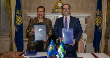The Commonwealth Secretary-General, the Rt Hon Patricia Scotland KC, and Sergio Díaz-Granados, CAF Executive President