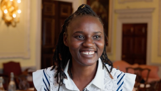 Youth smiling at camera