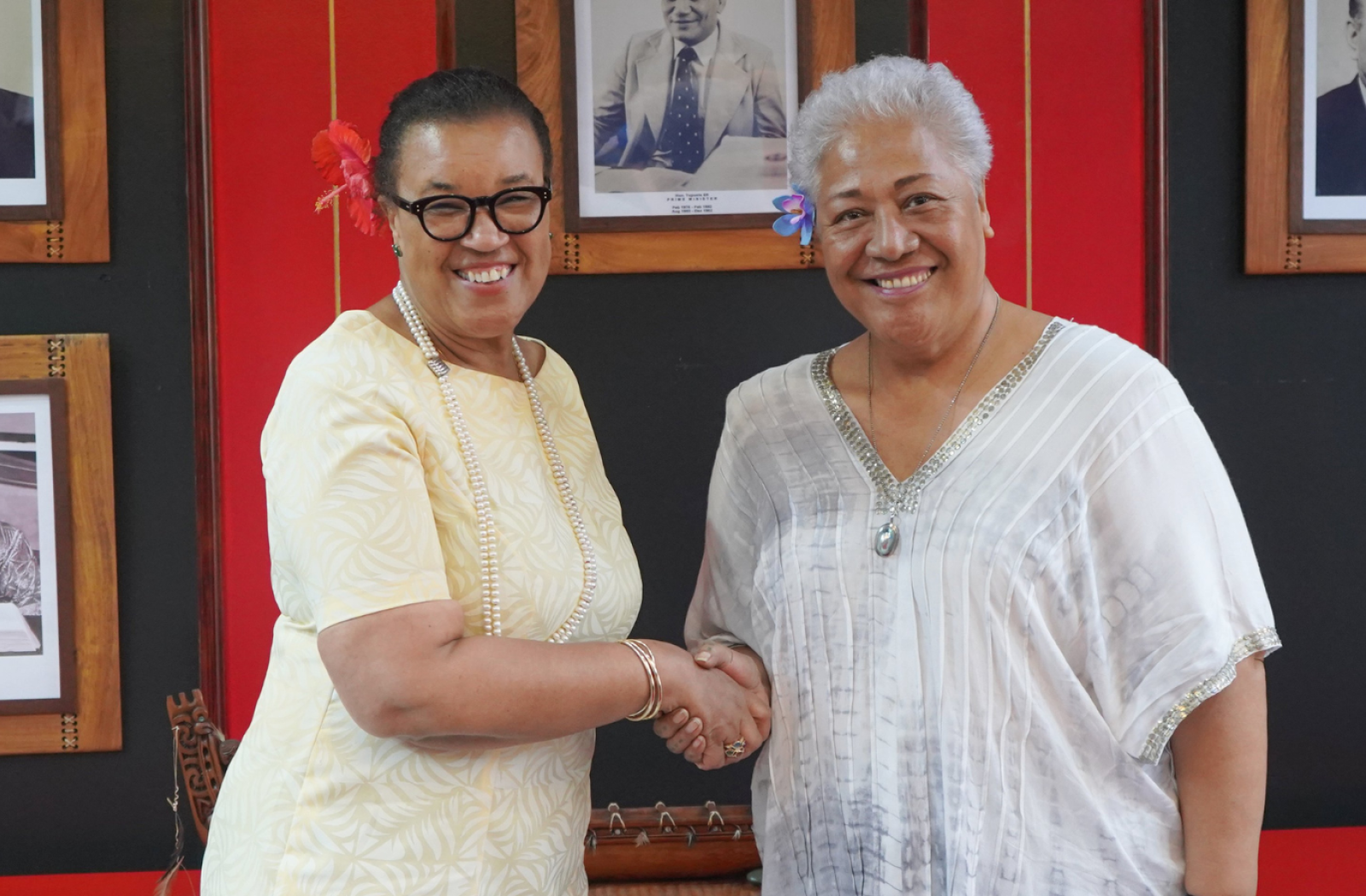 Prime Minister of Samoa, Hon Fiamē Naomi Mataʻafa, and Commonwealth Secretary-General, the Rt Hon Patricia Scotland KC